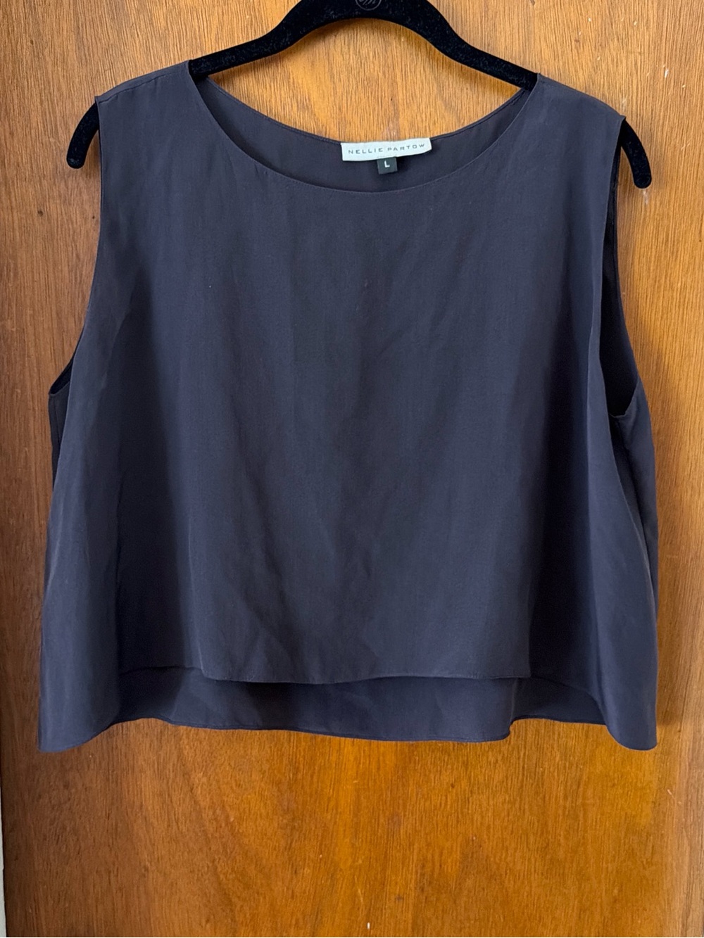 Black Layered Silk-Crepe Camisole - L